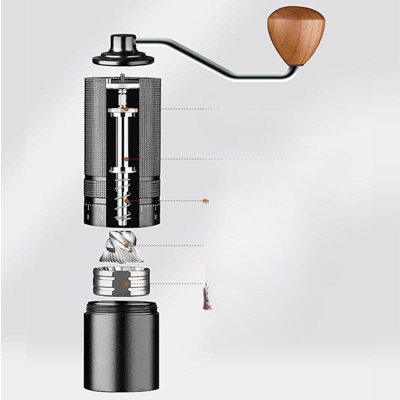 1PC Kaffeemühle Tragbare Manuelle Kaffeemühle AdjustableSteel Burr Spezielle 5 core Burr