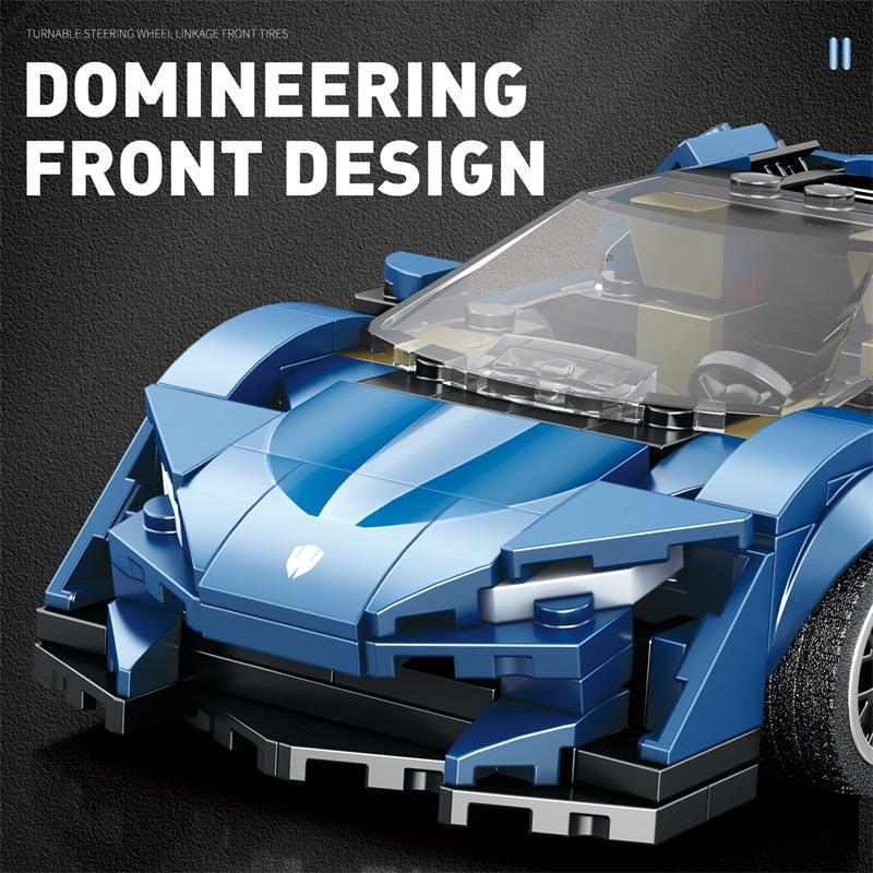 Non-Toxic 298Pcs City Racing Building Blocks 1:24 Car Model Assembly Bricks Toys Desktop Decoration Display Children Toys Holiday Gifts