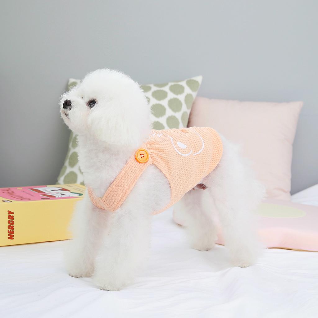 Jaro a léto Nové oblečky pro domácí mazlíčky Oblečení pro Teddy pro malé psy Řemínek na záda vafle Bear Factory Velkoobchod s oblečením pro domácí mazlíčky