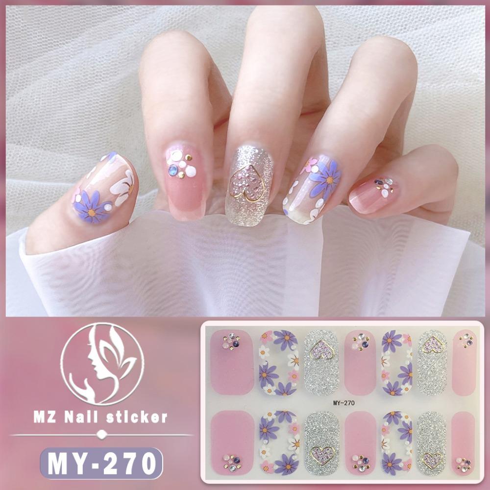 Three-dimensional Waterproof No-bake Gel Nail Polish Film Full Sticker European and American Sexy Nail Film Paper Nail Film Paper
