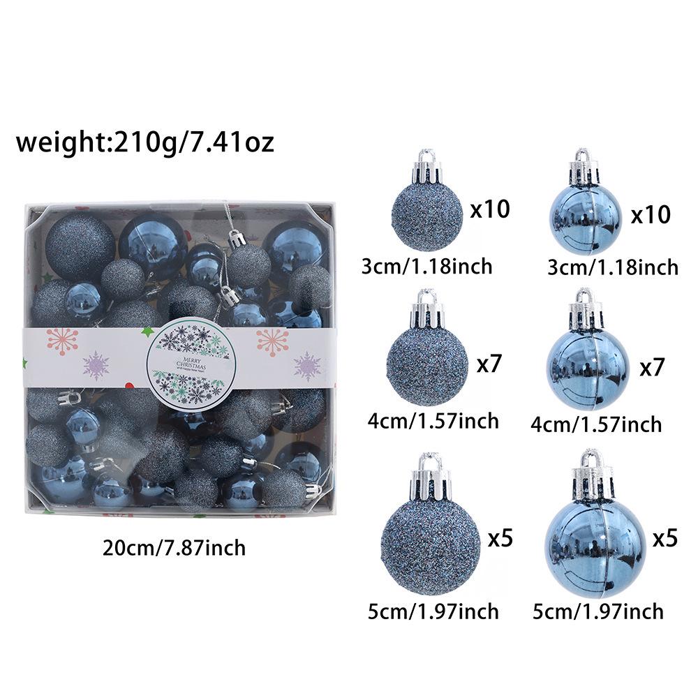 44-Piece Christmas Tree Ornament Set: Glittered Christmas Balls In Gift Box