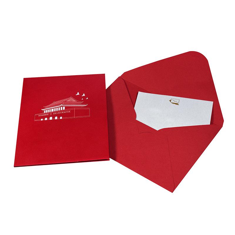 Chinese Landmark 3D Pop-Up Card: Tiananmen & Great Wall Greeting