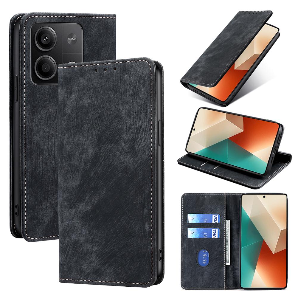 PU Leather Cover for Xiaomi Redmi Note 13 5G Case RFID Blocking Wallet Phone Case