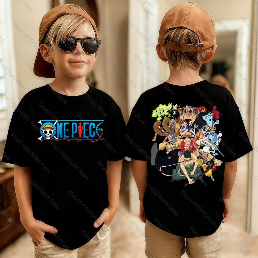 One Piece Japanese Anime Printed Mens TShirt Roronoa Zoro Boy Childrens Harajuku Short Sleeve Kids Luffy Tshirt Clothing