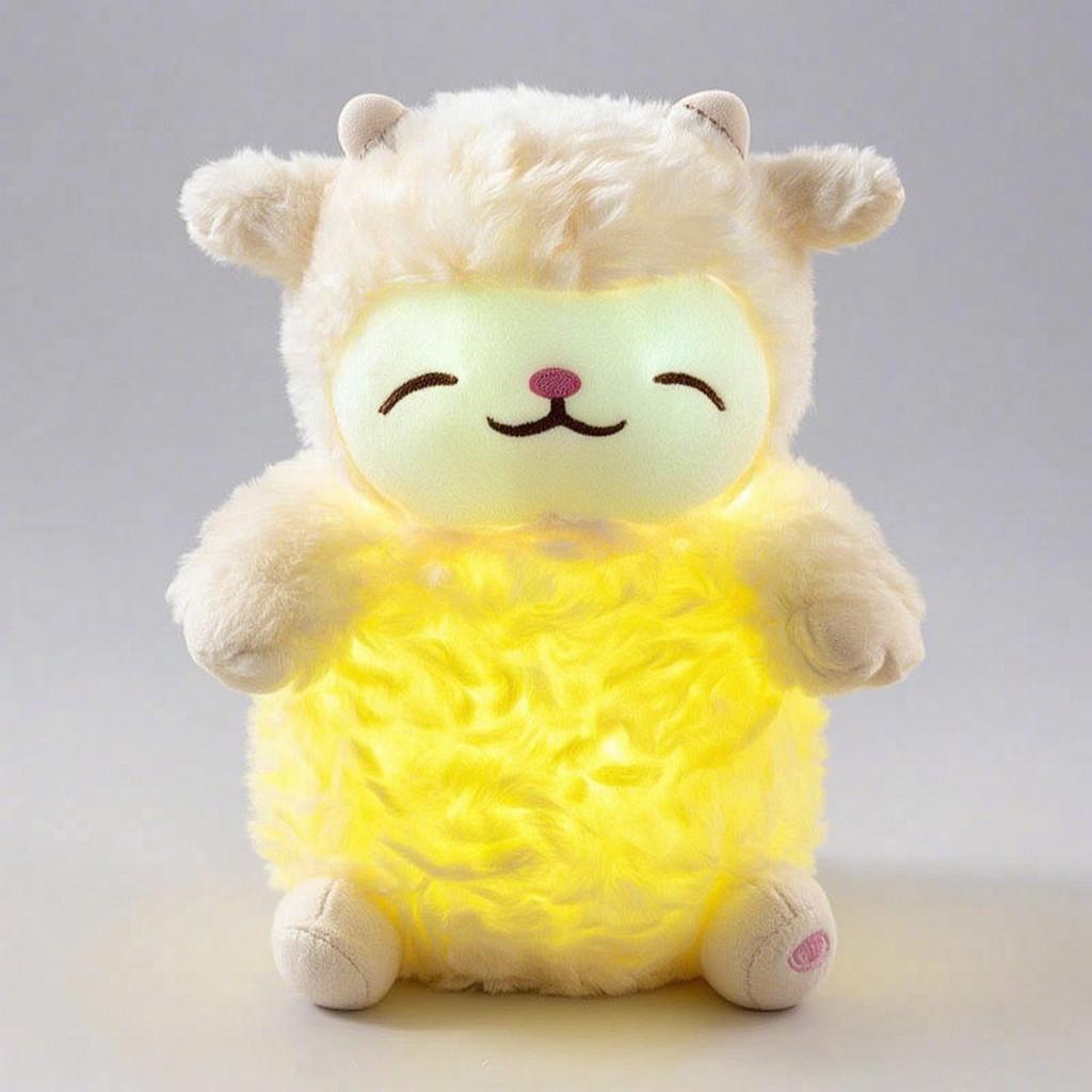 Colorful Led Luminous Sheep Plush Toy With Short Pile Fur For Kids And Collectors