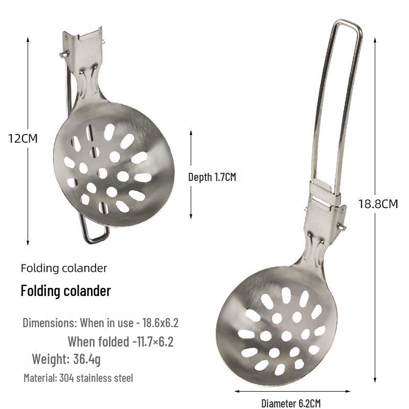 Ultralight Stainless Steel Folding Soup Ladle for Outdoor Camping