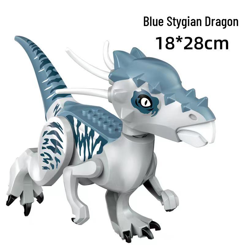 Jurassic Dinosaur Building Blocks: Assembled T. Rex, Brachiosaurus, Carnotaurus, Dilophosaurus