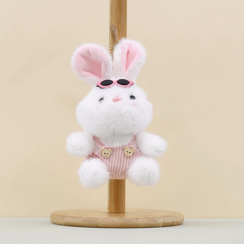 Pants Sunglasses Strap Rabbit Plush Keychain Animal Toy Cute Doll Bag Pendant