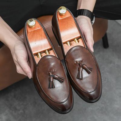 Tassel Leather Shoes for Men In Sizes 38-46 Suitable for British Business Formal Wear and Men's Loafers