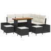 Set Divano da Giardino 9 Pezzi con Cuscini Polyrattan Nero