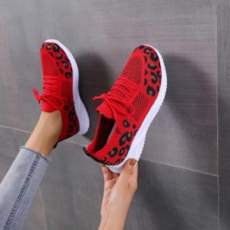 Women's casual sports shoes, new round head lace-up flat-bottomed comfortable mesh shoes 3