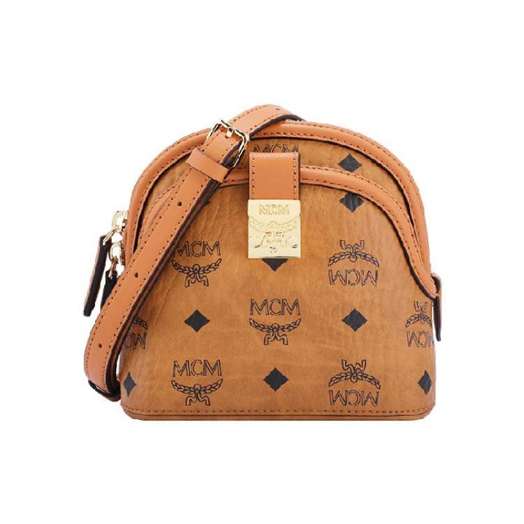 

New MCM Leather Crossbody Bags Mini Women s Brown/Cognac MWRBSNN01CO001 15.0*8.1*16.0CM