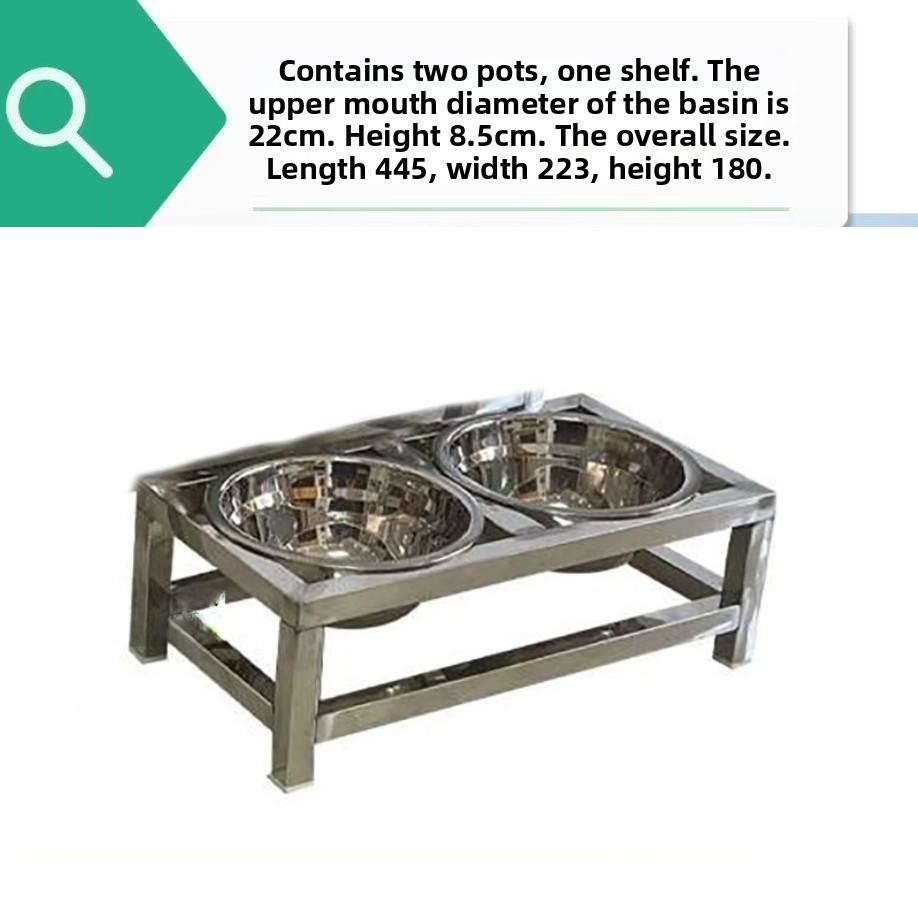 Stainless Steel Dog Food Bowl Fix Prevent Knocked Over Double-bowl Protection Neck Easy Clean Pet Feeding Products Accessories