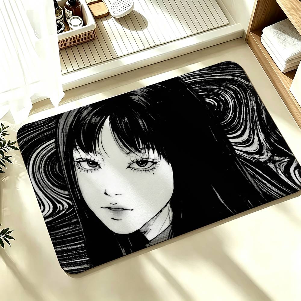 T-Tomie Junji Ito Shower Room Absorbent Small Floor Mat Soft Comfortable Decorative Foot Mat