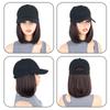 Synthetic Baseball Wig Bob Wig Black Hat Wigs Cap With Hair Naturally Connect Bob Hair Baseball Cap Adjustable