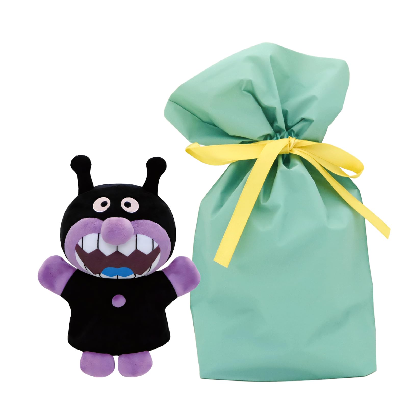 

Yoshitoku Baikinman Hand Puppet Plush Size S Kids Will Comes in a Gift Bag with Blue Toy, (20cm Long), Love, Ribbon,