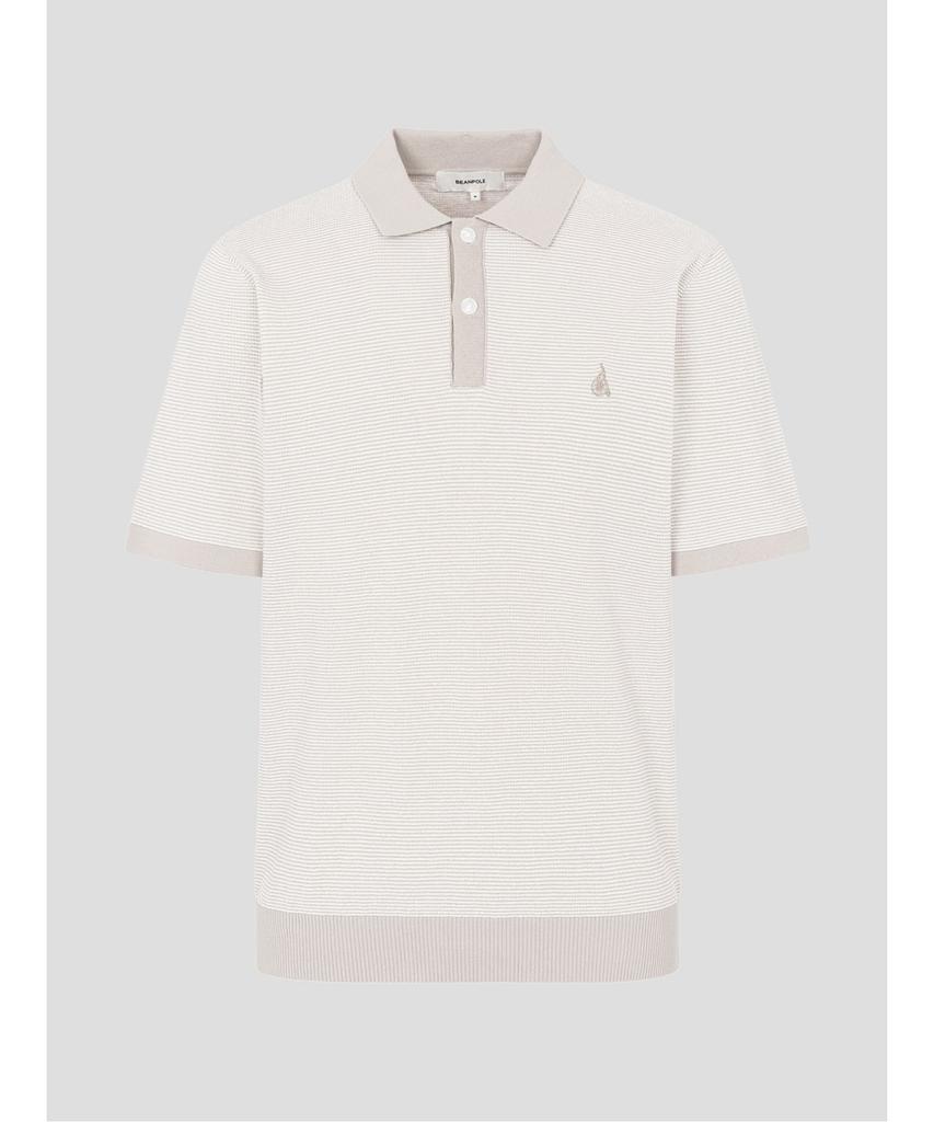 Binpolmen Two-Tone Textured Collar Neck Knit Beige