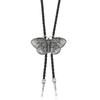 Bolo Tie Cowboy Costume Accessory for Men and Women Adjustable Length Vintage Metal Butterfly Pendant Necktie Necklace