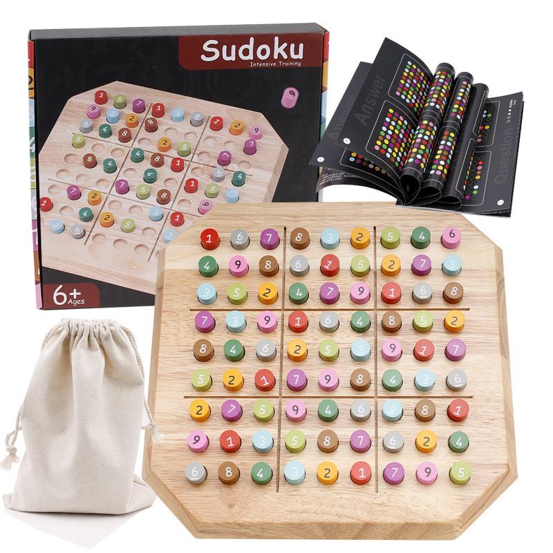 Sudoku Wooden Logic Puzzle Game Board Toy For Kids Brain Training Learning And