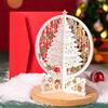 Paper Christmas 3D Greeting Card Gold Plated Craft Merry Christmas Blessing Cards Ornaments with Envelope Paper Carving Postcard