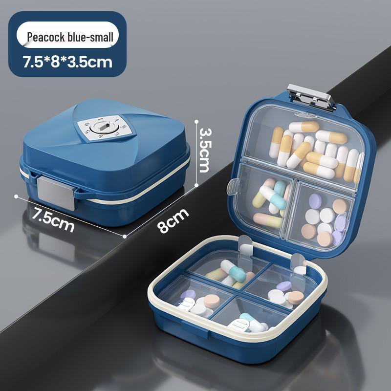 7-Day Moisture-Proof Pill Organizer: Sealed, Compartmentalized, Dustproof, with Lid for Convenient Storage