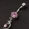 Sexy Shiny Cubic Zirconia Dangle Bikini Jewelry Belly Button Navel Barbell Ring