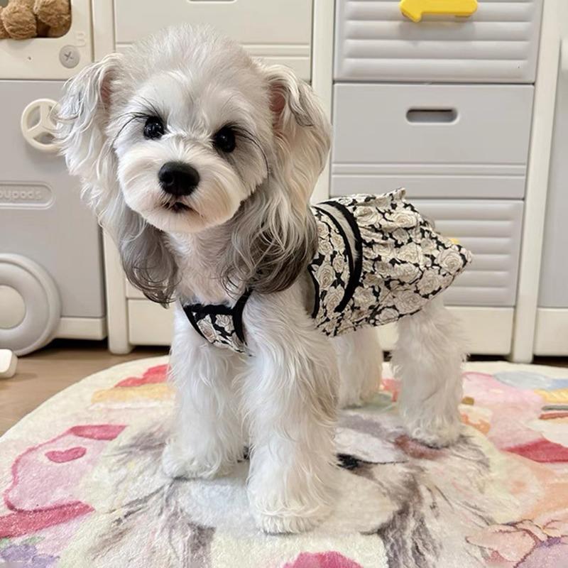 

Одежда для собак Весенне-летние контрастные подтяжки Одежда для Розы Шнауцера Одежда для Тедди Бигбеара Померанского шпица тонкая одежда XL chest 50 back 40 about 10-6.5 kg