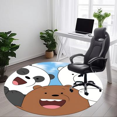 1pc We Bare Bears Office Round Area Rug, Under Office Chairs Bedroom Living Room Home Decor, Room Deco, Available In Various Sizes