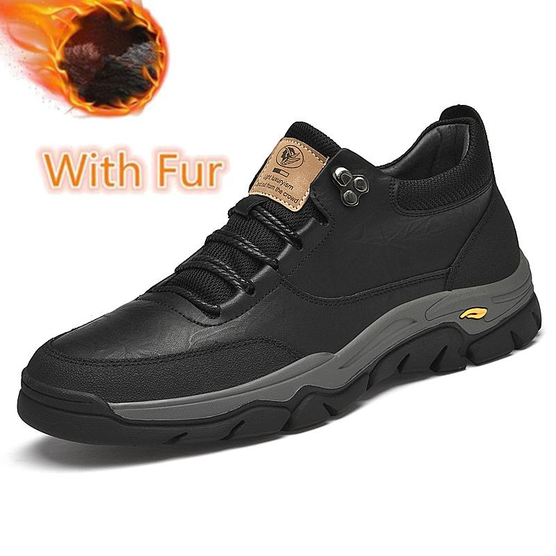Fashion Luxury Brand Genuine Leather Mens Ankle Boots High Quality Outdoor Sneakers Fashion Treking Footwear Non-Slip Man Hiking Shoes