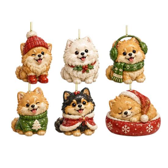 Puppy Ornament Blind Box Cute Puppies Advent Calendar, 24 Days Christmas Countdown Calendar with 2D Corgi Gardening Flat Acrylic Dog Pendants for