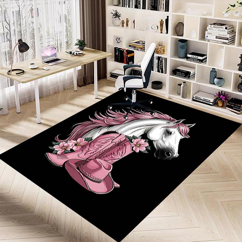 1PC cowgirl, boots Extra Large Non Slip Floor carpet, Office, family, Studio   Large Area Rug Indoor Rugs, Bold Statement Piece