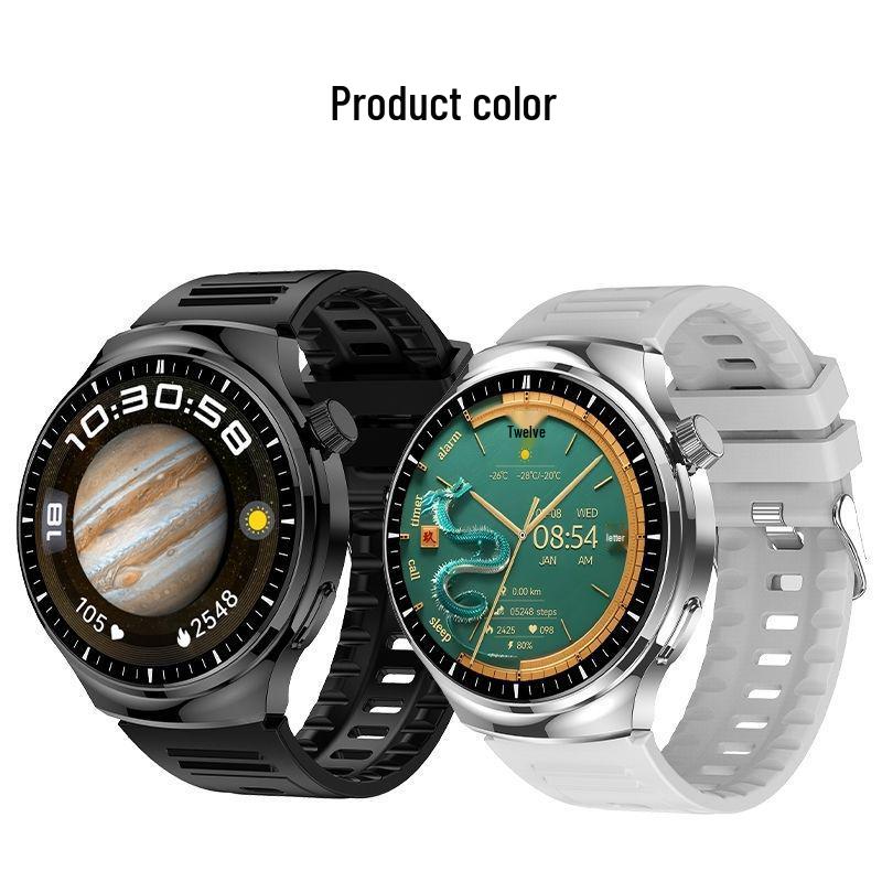 Desstoo Black Round Smartwatch 4 with Heart Rate, NFC, and Multifunctional Sports Features