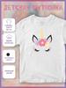 Children's T-shirt with a Print of Unicorns - Eyelashes