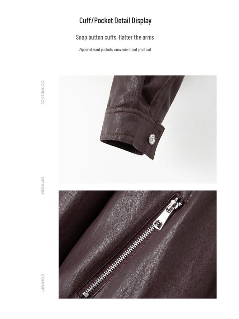 Genuine Lambskin Casual Leather Jacket 2025: Versatile Loose Stand Collar Outerwear for Petite Sizes