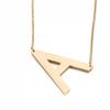 Gold Necklace Chain Large Letter A 316L Steel