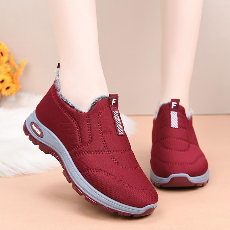 Winter warm one-pedal mother snow boots cotton women's piled thickened medium and old soft-soled cotton boots winter