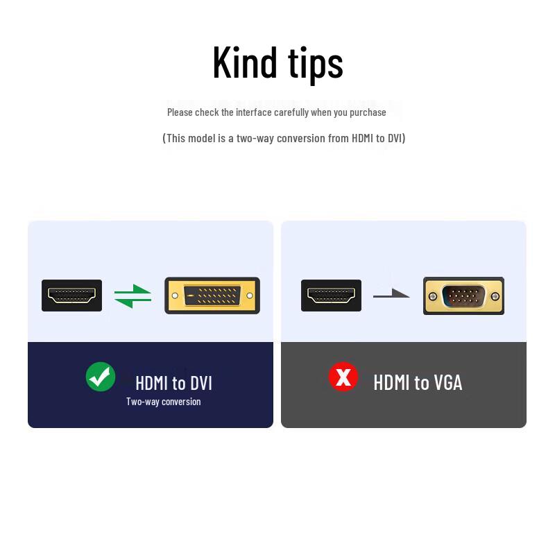 Ugreen HD106 Bi-Directional 4K 60Hz HDMI to DVI Cable