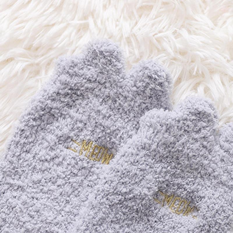 Fluffy Foot Socks Mid-tube Plus Thickening Warm Coral Fleece Socks Female Winter Warm Lounge Slipper Sleeping Socks