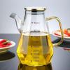 500/700/900ml Home Creative Glass Diamond Oil Bottle with Scale and Handle Kitchen Soy Sauce Vinegar Condiment Storage Container