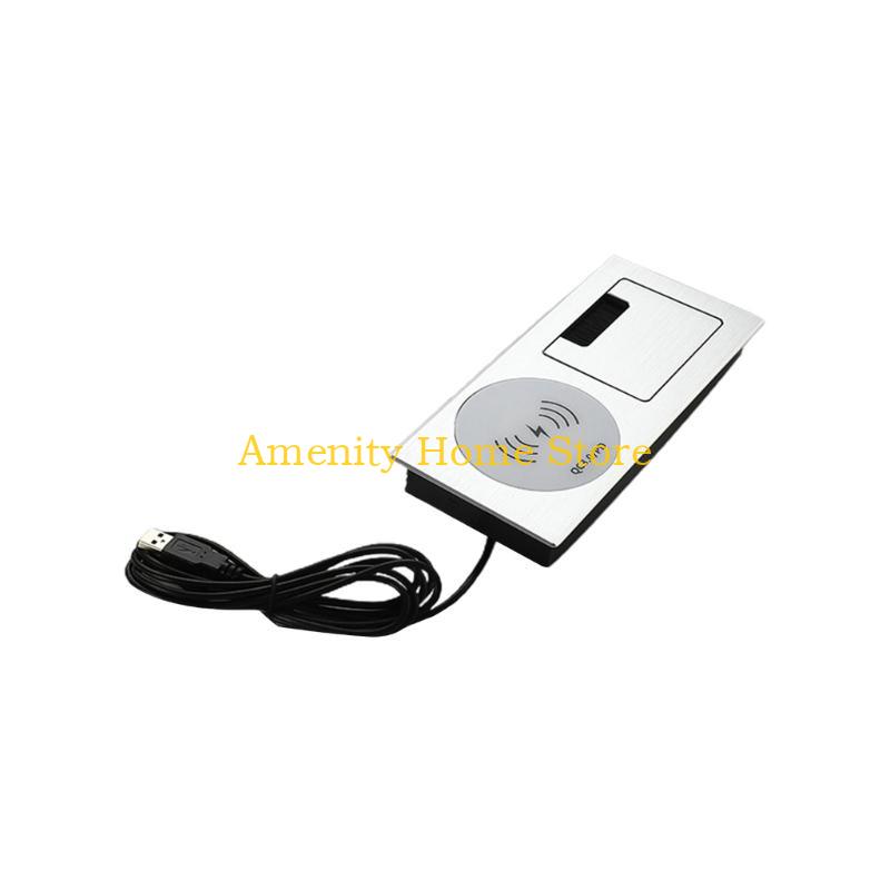 F26C Desktop Cable Management Box Aluminum Alloy Cable Organizers Wireless