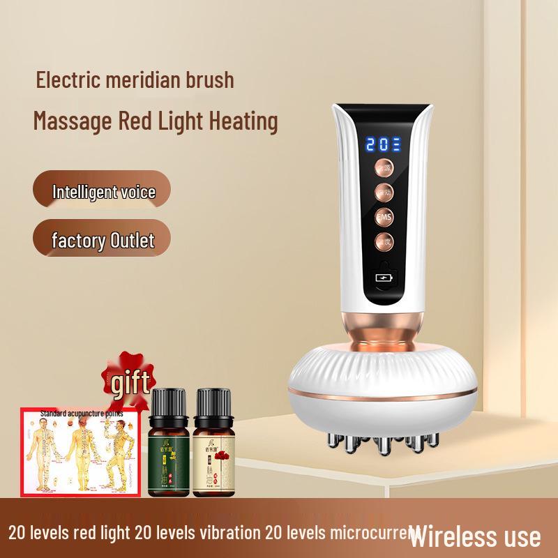 Electric Meridian Massage Brush for Full-Body, Leg, Abdomen, and Back Therapy