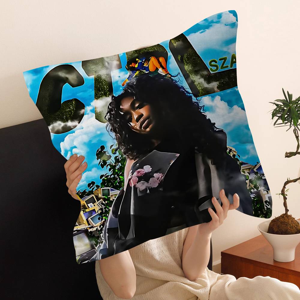 Popular Female Star Pop Singer Sza Cushion Cover Polyester Sofa Cushions Decorative Throw Pillows Home Decoration Pillowcover