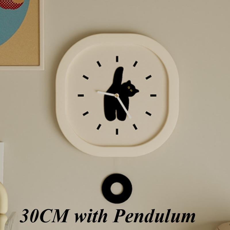 Cute Cat Living Room Wall Clocks Pendulum Silent Acrylic Children's Room Clock Digital Modern Room Thing Ornaments for Home Interior Decoration