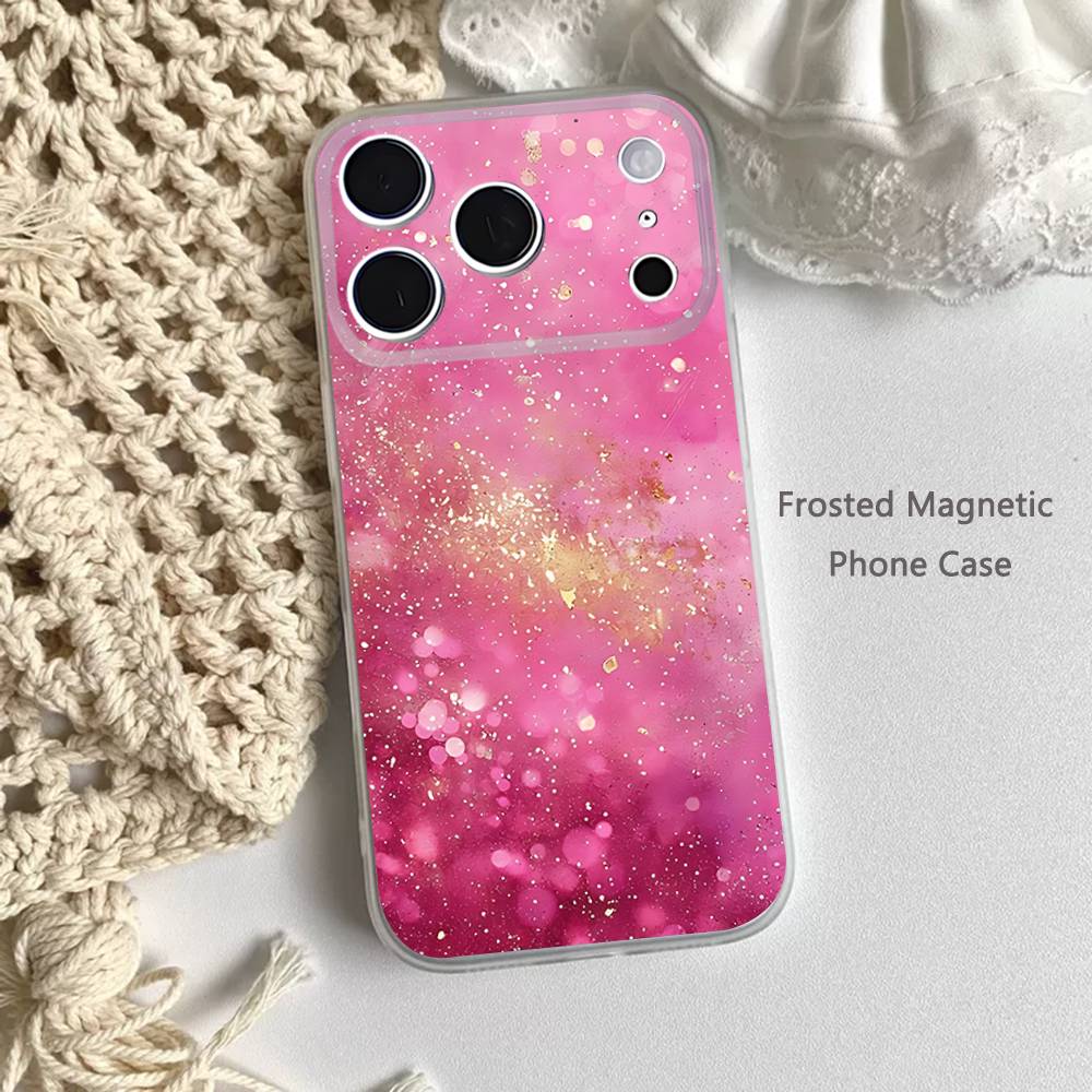Dazzling Pink GIRL G-Glitter Phone Case For iPhone 17,16,15,14,13,12,11 Pro,Max,Plus,Mini,Air,E Magnetic Frosted Clear