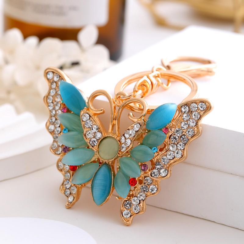 Butterfly Rhinestone Metal Keychain Pendant
