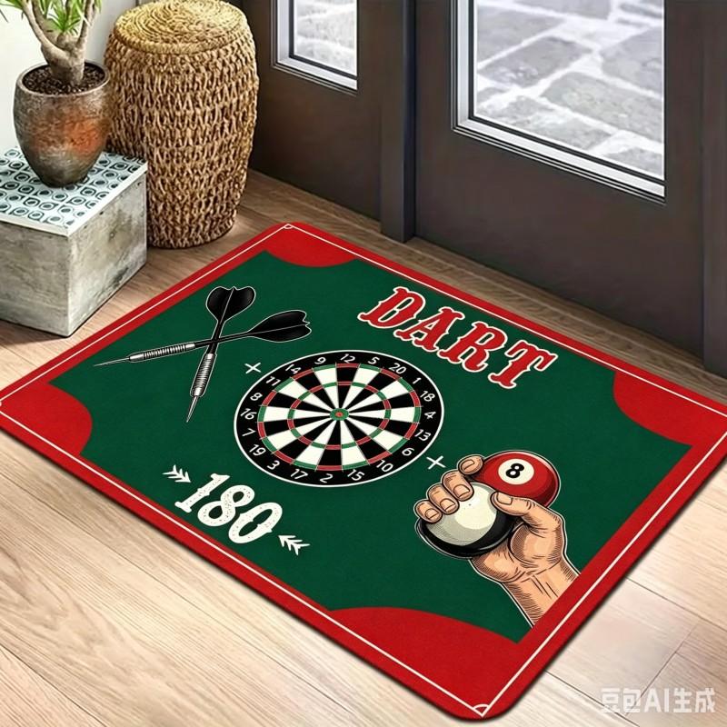 Lustige Dartscheibe Bier Fußmatte Retro Kneipe Club Willkommensmatte Man Cave Dekoration Eingang Teppich Geschenk Für Dartspieler Innen Teppich