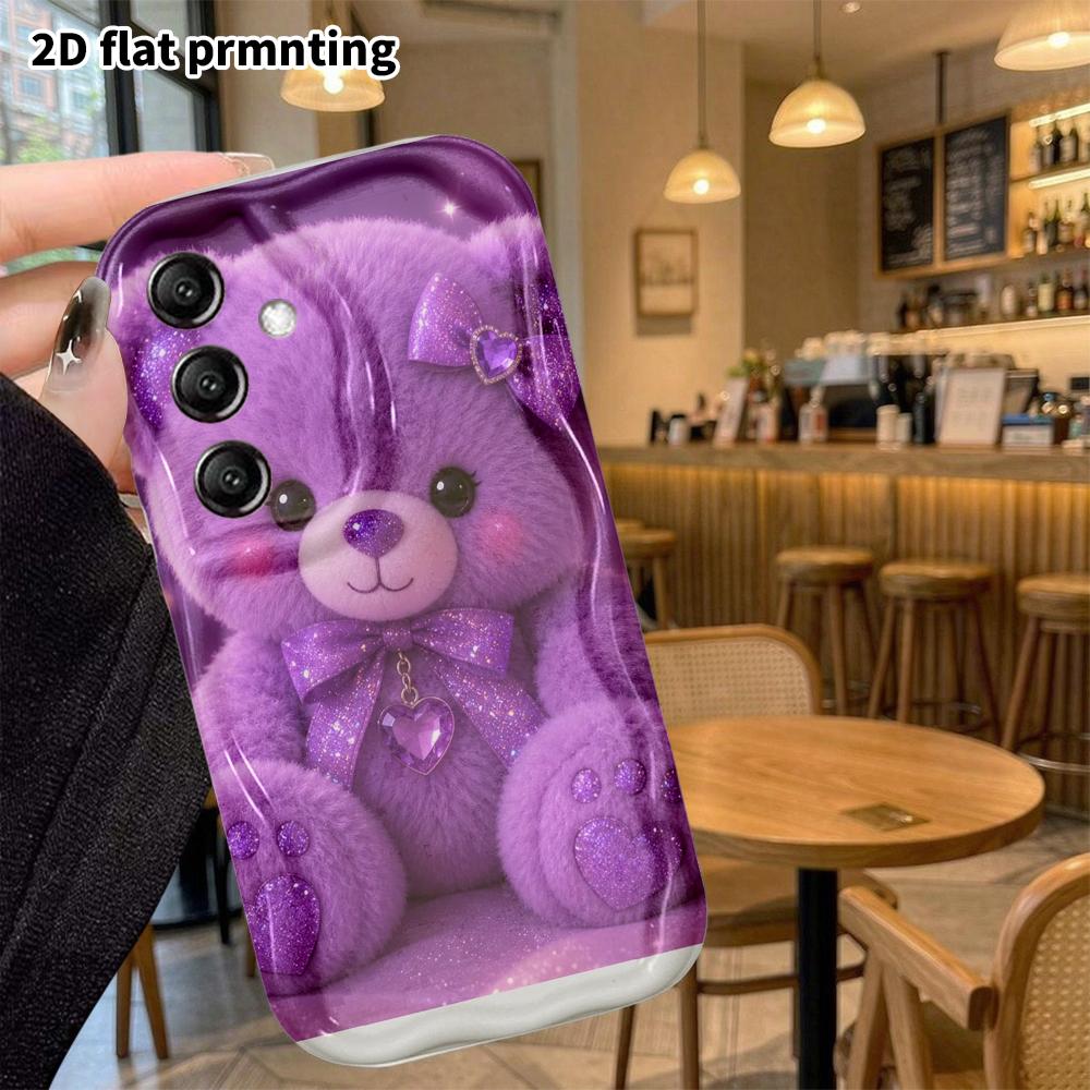 Phone Case: 2D flat Samsung Galaxy A34 A35 M05 M06 S20 S22 S21 FE Plus 5G protective case, plush little bear, perfect Christmas and Halloween holiday