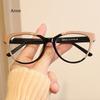 New Women Glasses Frame Cat Eye Flat Mirror Fashion Eyeframe Retro Anti Blue Light Trendy Man Decorative Glasses Plain Eyewear