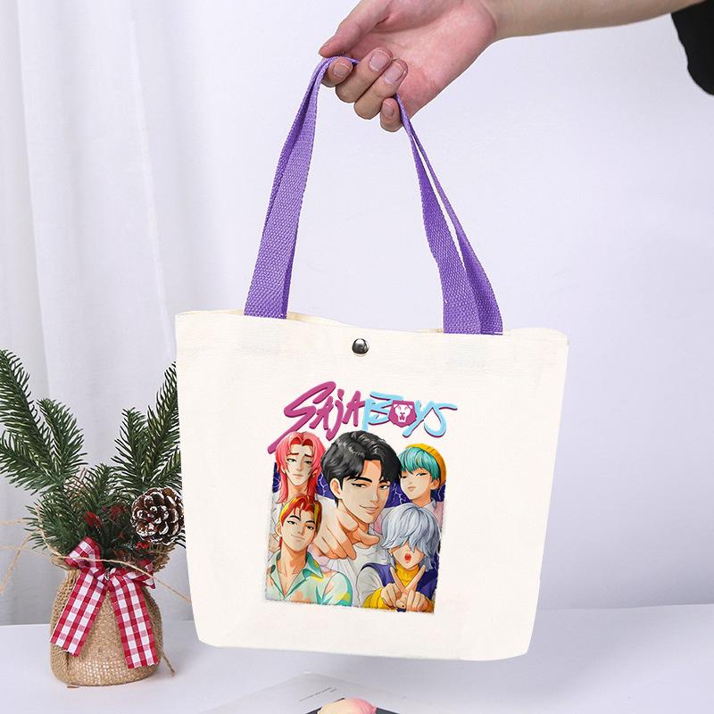 K-Pop Anime Cartoon Printed Student Fashion Casual Canvas Bag Going Out High Value Portable Shoulder Bag