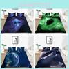 Space Bedding Set Space Space Printed Quilt Cover Pillow Case Down Quilt Cover Household Bedding Kingsize Bed Fullsize Bedding